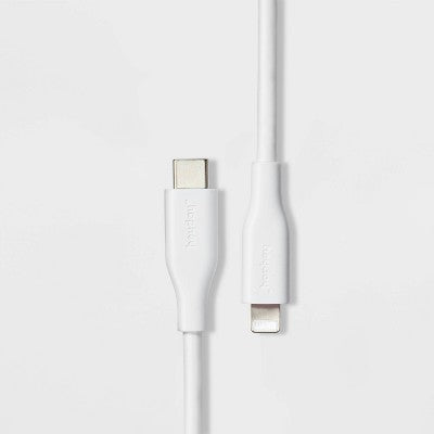 3' Lightning to USB-C Silicone Cable - heyday White