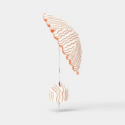 6' Round Striped Beach Umbrella Orange - Room Essentials (LOCAL PICKUP ONLY)