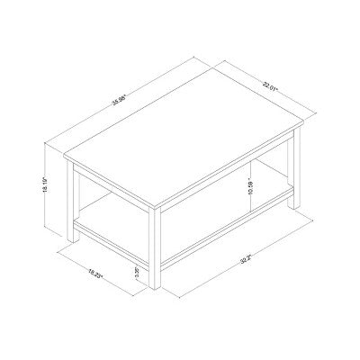 Traditional Coffee Table with Storage Shelf Classic White - Room Essentials (LOCAL PICKUP ONLY)