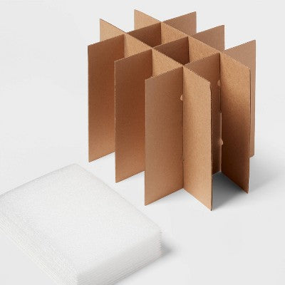 Glass Kit - up&up: Moving Supplies, Glass Packing Kit, Mailing Boxes, Chipboard, Flap Closure, Brown, 12" Width