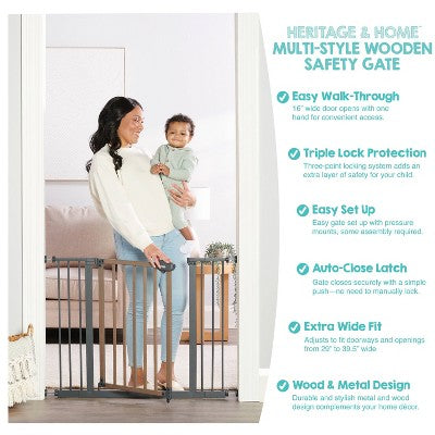 Regalo Heritage & Home Multi-Style Safety Gate: Metal, Pressure-Mounted, 21 Inches Height (LOCAL PICKUP ONLY)