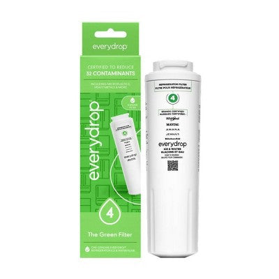 everydrop by Whirlpool Ice and Water Refrigerator Filter 4 - EDR4RXD1, Single-Pack: Reduces Odors & Contaminants, Green
