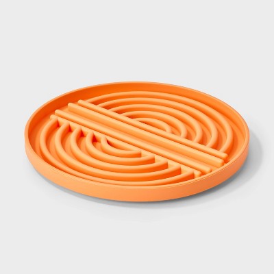 Lick Mat Slow Feed Dog and Cat Bowl - Boots & Barkley Orange