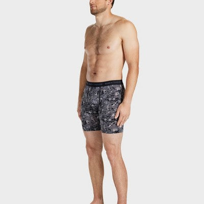 Pair of Thieves Men's Skull Print Super Fit Long Leg Boxer Briefs 2pk - Black/White S: Mid Rise Mesh Underwear