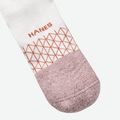Hanes Men's 4pk Ankle Socks Pack, Absolute Comfort Cushioned Quarter Socks, Moisture-Wicking, Beige/White 6-12