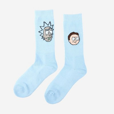 Men's Rick and Morty Athletic Crew Socks - Blue 6-12