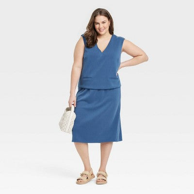 Women's Sandwash Vest - A New Day Blue XXL