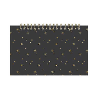 Blue Sky 7"x4.5" 2025-2026 Perpetual Easel Calendar Starry Black Safety Wirebound