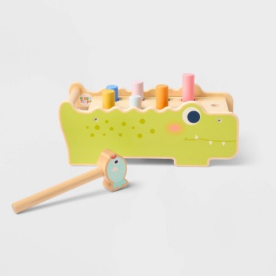 Alligator Pounding Bench - Gigglescape: Push & Pull Toy, 18+ Months, Creativity & Motor Skills, Plywood & Wood