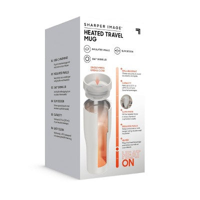 Sharper Image Heated Travel Mug White