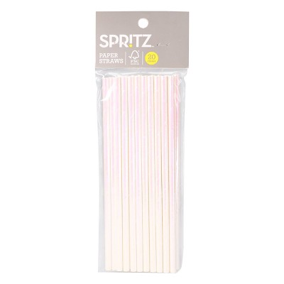 20ct Iridescent Paper Straws - Spritz