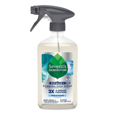 Seventh Generation Free & Clear Power Plus Foaming Dish Spray Soap - 16 fl oz