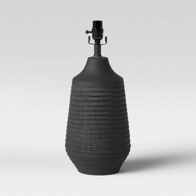 19"x8.5" Large Textured Ceramic Lamp Base Black - Threshold