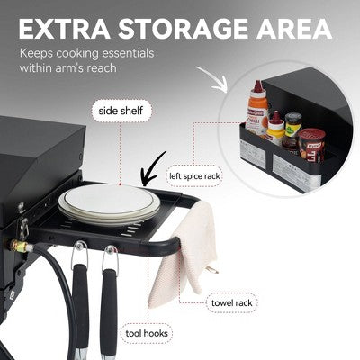 RoyalGourmet Portable 3-Burner Gas Griddle PD3001TG Black (LOCAL PICKUP ONLY)