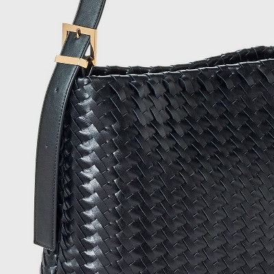 Woven Bucket Bag - A New Day Black