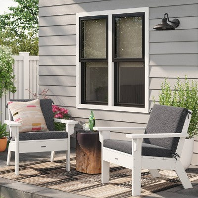 43"x21" Solid Woven Outdoor Chair Cushion Charcoal - Threshold (LOCAL PICKUP ONLY)