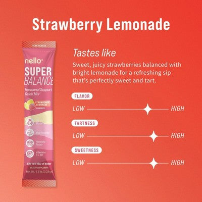 Nello Superbalance Drink Mix Supplement Powder - Strawberry Lemonade - 10ct: Multivitamins, 10 Count