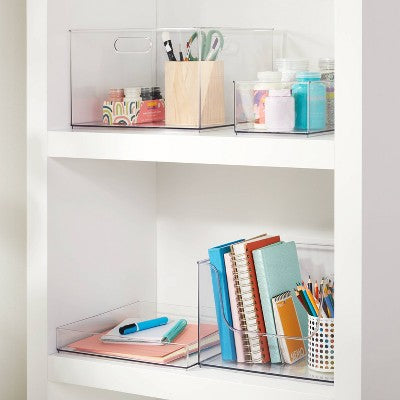 12" x 6" x 4" All Purpose Storage 1/2 Storage Bin - Brightroom: Clear Plastic Decorative Container, No Assembly Required