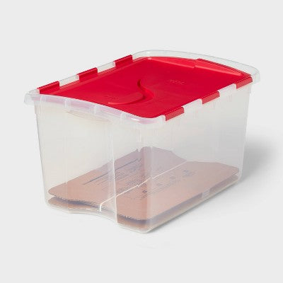 48qt Flip Lid Ornament Box - Brightroom: Clear Plastic Utility Storage Tote, Portable & Lidded, 48 Volume Capacity (LOCAL PICKUP ONLY)