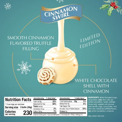 Lindt LINDOR Christmas Cinnamon Swirl Chocolate Candy Truffles - 5.1oz