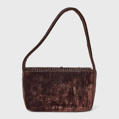 Embellished Espresso Martini Flap Shoulder Bag - A New Day Brown