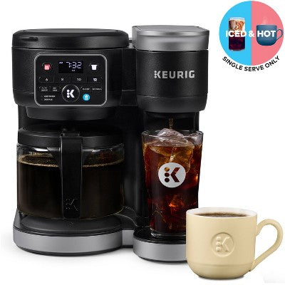 Keurig K-Duo Hot & Iced Single-Serve & Carafe Coffee Maker Black: Electric Drip Coffee Pot, 72 oz Capacity