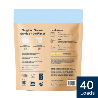 Blueland Lemon Zest Dishwasher Detergent Tablets - 40ct