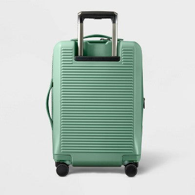 Signature Hardside Carry On Spinner Suitcase Matte Green - Open Story: Durable Polycarbonate, TSA Locks, Telescoping Handle (LOCAL PICKUP ONLY)