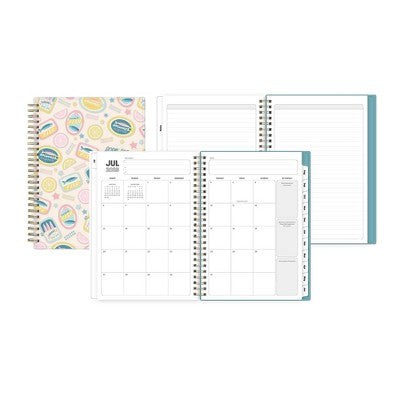 Blue Sky 5.875"x8.625" 2025-2026 Weekly/Monthly Wirebound Planner Clear Cover Tinned Light Multi