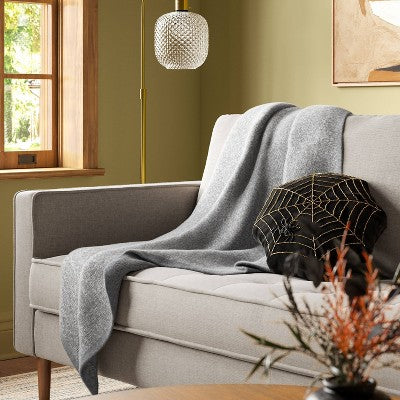 The Cozy Collection Cozy Faux Cashmere Knit Throw Gray - Threshold