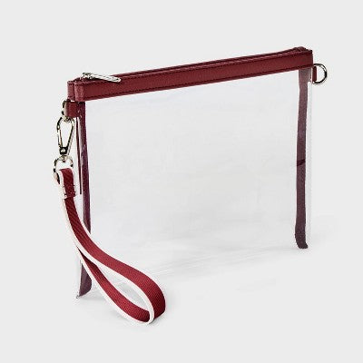 Game Day Clear Wristlet Clutch - Wild Fable Maroon