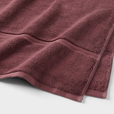 Oversized Spa Plush Bath Towel Dark Mauve - Threshold