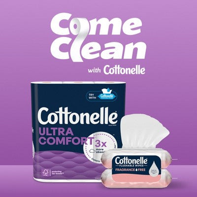 Cottonelle Fragrance Free Flushable Wipes - 4pk/42ct: Unscented, 168 Count