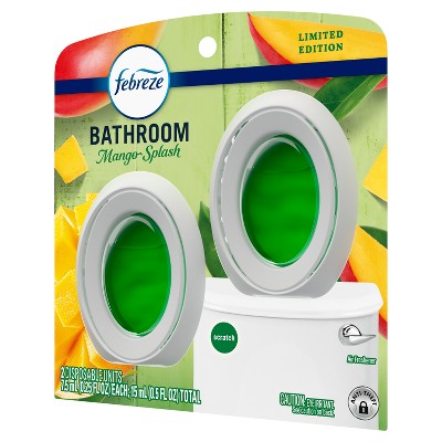 Febreze Bathroom Air Freshener Mango Splash - 2ct: Oil, Non-Powered