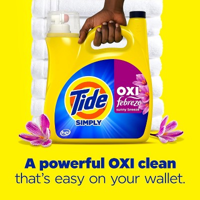 Tide Simply Oxi Boost + Febreze Odor Defense, 31 fl oz, 22 Loads, Tough on Stains and Odors, Febreze Sunny Breeze Scent