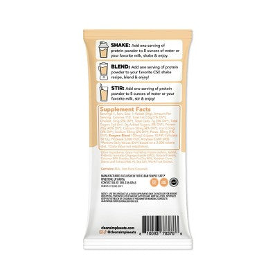 Clean Simple Eats Protein Powder - Coconut Cream - 1.2oz/1 Stick