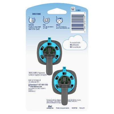 Febreze Car Air Freshener Vent Clip Mango Splash - 2ct: Oil, Non-Powered