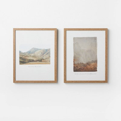 (Set of 2) 16" x 20" Glass Textbook Framed Prints - Threshold designed with Studio McGee: Traditional Wall Art, Polystyrene Frame (LOCAL PICKUP ONLY)