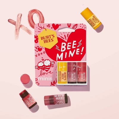 Burt's Bees Be Mine Valentines Day Beeswax Lip Balm and Tinted Lip Balm Mini - 0.147oz/3pk