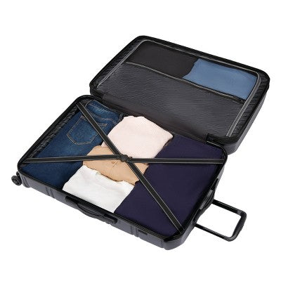 American Tourister Vital Hardside Carry On Spinner Suitcase - Blackout: Water-Resistant, 4-Wheel Spinner, Retractable Handle (LOCAL PICKUP ONLY)