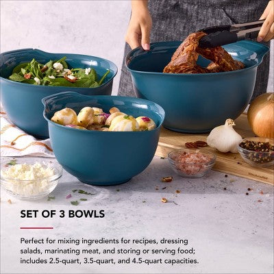 KitchenAid Set of 3 Mixing Bowls Agave