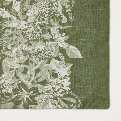 14"x72" Floral Table Runner - Threshold designed with Studio McGee: Modern Cotton Botanical Table Linens, Spring Decor