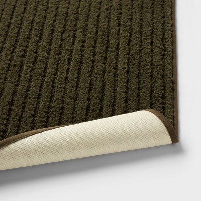 2pk Quick Dry Bath Rug Set Dark Olive Green - Threshold