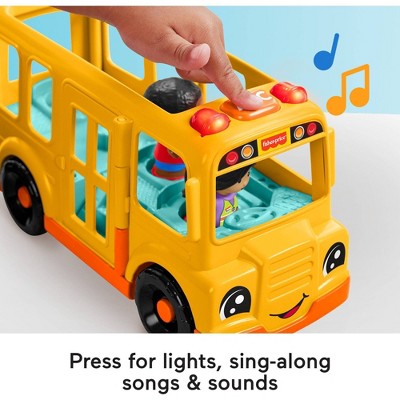 Fisher-Price Little People School Bus Musical Toddler Toy Vehicle with 2 Figures