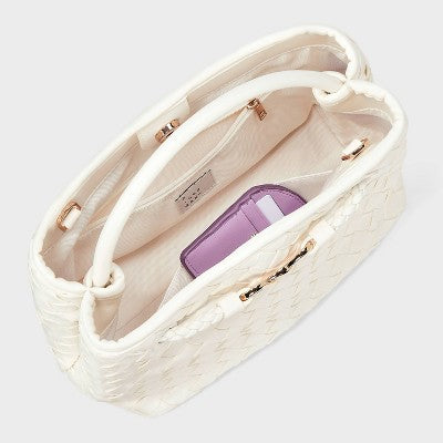 Woven Satchel Handbag - A New Day Cream