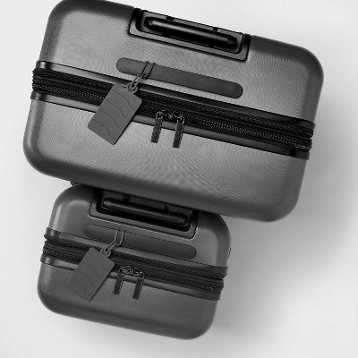 2pk Silicone Luggage Tag Flat Gray - Open Story?