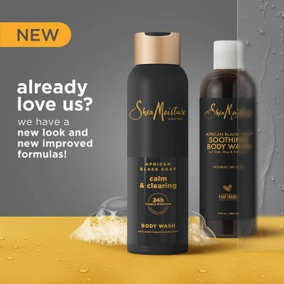 SheaMoisture Body Wash Calm & Clearing - African Black Soap with Aloe & Vitamin E - 18 fl oz