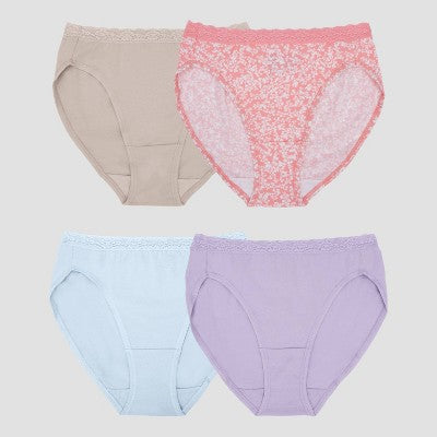 Fruit of the Loom Women's 4pk All Day Comfort Cotton Stretch Hi-cut Underwear - Multicolor 9