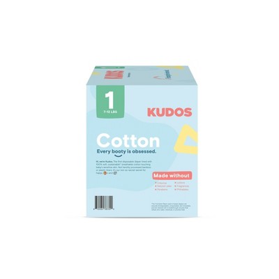 Kudos Chlorine Free Cotton-Lined Disposable Diapers - Size 1 - 70ct