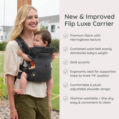 Infantino Flip Luxe 4-in-1 Convertible Baby Carrier - 0-42 Months - Onyx